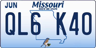 MO license plate QL6K4O