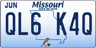 MO license plate QL6K4Q