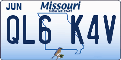 MO license plate QL6K4V