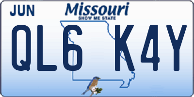 MO license plate QL6K4Y