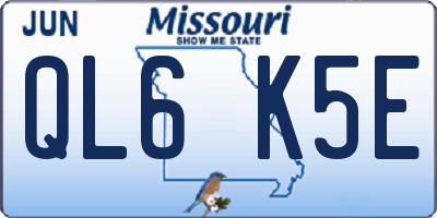 MO license plate QL6K5E