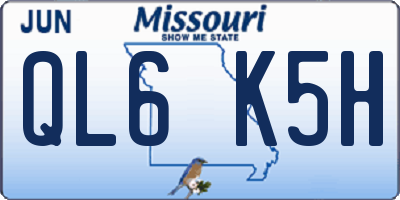 MO license plate QL6K5H
