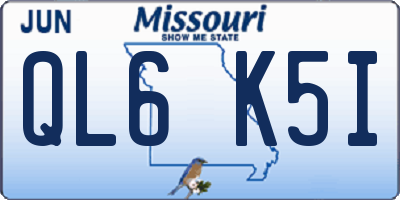 MO license plate QL6K5I