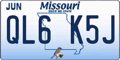 MO license plate QL6K5J