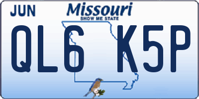 MO license plate QL6K5P