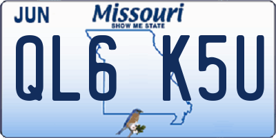 MO license plate QL6K5U