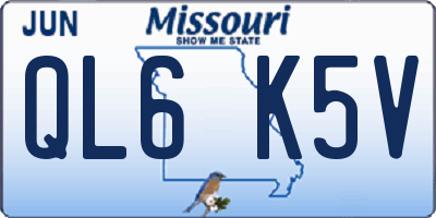 MO license plate QL6K5V