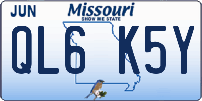 MO license plate QL6K5Y