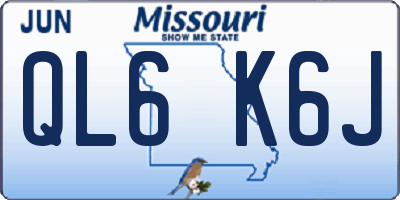 MO license plate QL6K6J