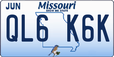 MO license plate QL6K6K