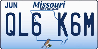 MO license plate QL6K6M