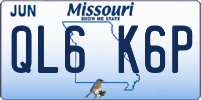 MO license plate QL6K6P