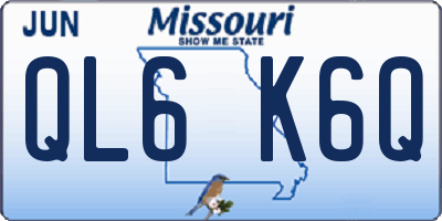 MO license plate QL6K6Q