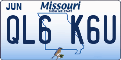MO license plate QL6K6U