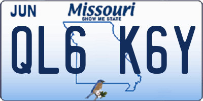 MO license plate QL6K6Y