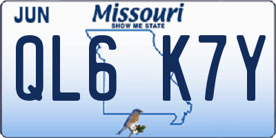 MO license plate QL6K7Y