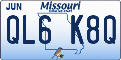 MO license plate QL6K8Q