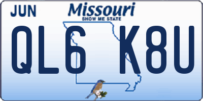 MO license plate QL6K8U