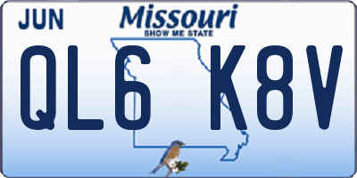 MO license plate QL6K8V