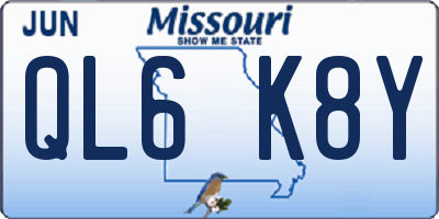 MO license plate QL6K8Y