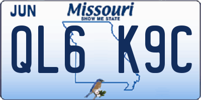 MO license plate QL6K9C