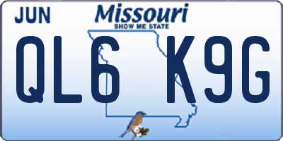 MO license plate QL6K9G