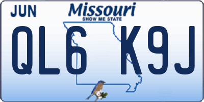 MO license plate QL6K9J