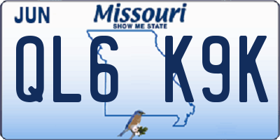 MO license plate QL6K9K