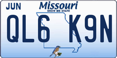 MO license plate QL6K9N