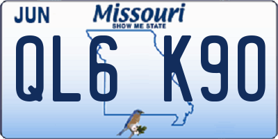 MO license plate QL6K9O