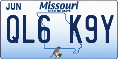 MO license plate QL6K9Y