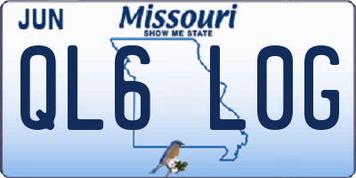 MO license plate QL6L0G