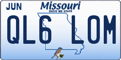 MO license plate QL6L0M