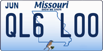 MO license plate QL6L0O