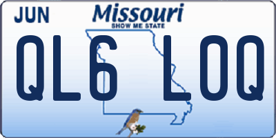 MO license plate QL6L0Q