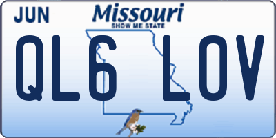 MO license plate QL6L0V