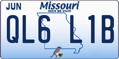 MO license plate QL6L1B