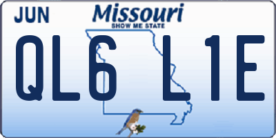 MO license plate QL6L1E