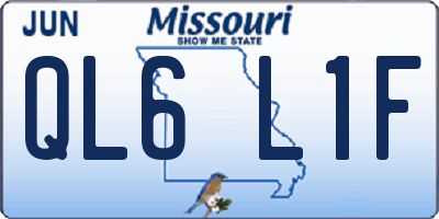 MO license plate QL6L1F