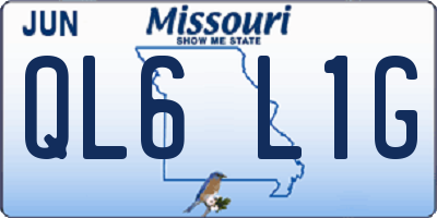MO license plate QL6L1G
