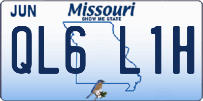 MO license plate QL6L1H