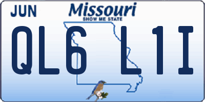 MO license plate QL6L1I