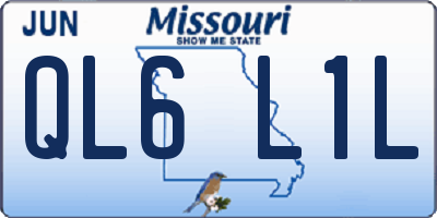 MO license plate QL6L1L