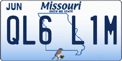 MO license plate QL6L1M