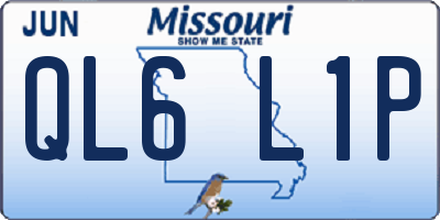 MO license plate QL6L1P