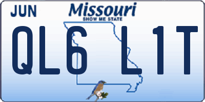 MO license plate QL6L1T