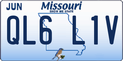 MO license plate QL6L1V