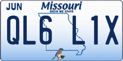 MO license plate QL6L1X