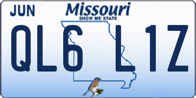 MO license plate QL6L1Z