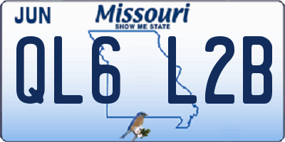 MO license plate QL6L2B